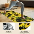 thumbnail image 4 of Black Green Stem Sunflower Pattern Hot Yoga Mat Towel Non Slip for Hot Yoga - Quick-Drying Yoga Mat Cover with 4 Corner Pockets with Travel Bag - Hot Yoga Towel Non Slip 74"x26", 4 of 6