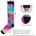 thumbnail image 3 of Coolnut Tie Dye Compression Socks, 1 Pack Women Men Long Stocking (20-30mmHg) Travel Knee High Stockings for Athletic Sports,Running,Cycling,Nursing, 3 of 6
