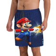 Mens Super Mario Swim Trunks With Compression Liner Men Beach Shorts