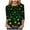 Gold, variant on St.Patricks Day Shirts Women 3/4 Sleeve Tshirt Blouses Funny Shamrock Irish Shirts Tops Outfits Clothes,Size M