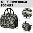 thumbnail image 6 of Lunch Bag Lunch Box for Women Reusable Insulated Lunch Cooler Bags,Large Capacity for Work Travel Picnic,Water-Resistant Pioneer Colorful Floral Lunch Tote Bag Gifts for Woman Mom Black, 6 of 6