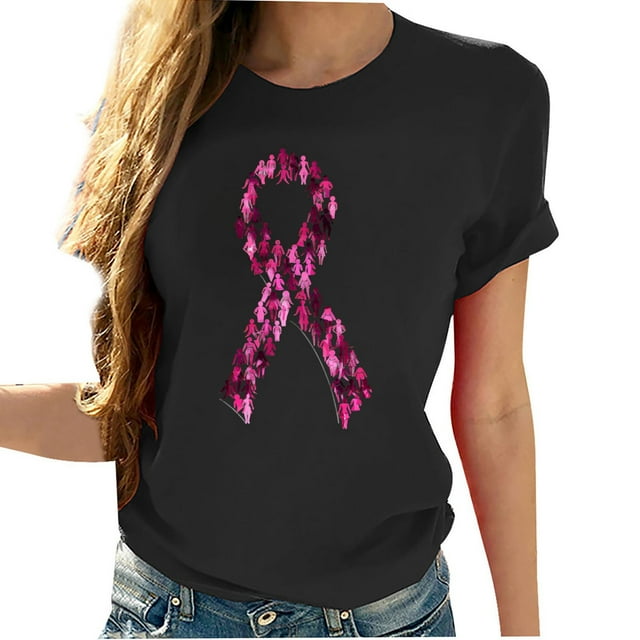 Yhmxh T-shirts pour Femmes Col Rond Imprimé Poitrine Manches Courtes T-shirt Hauts d'Été pour Femmes Manches Courtes Chemises d'Été sous-Vêtements T-shirts pour Femmes