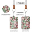 thumbnail image 2 of PU Leather ID Badge Holder Stylish Badge Holders with Lanyard (4.3x2.8x0.3in) for Cards & Credentials Red and Green Swirls, 2 of 6