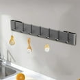 thumbnail image 1 of Kitchen Utensil Hanger Wall Mount Organizer with 7 Hooks for Kitchen Pantry Bathroom Living Room – No Drilling Required& Durable Steel Rack Wall Mounted Storage Solution, 1 of 3