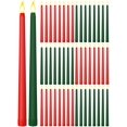 thumbnail image 1 of Candelabro LED cónico sin llama, 11 pulgadas, 48 piezas (rojo/verde), 1 of 7