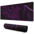 thumbnail image 1 of Pink and Purple Advanced Line desk Mouse Padwaterproofno Slip Line Series for Office Home Work GamingmousematRubber Base Mousepad with Stitched Edges 31.5x11.8inches, 1 of 7