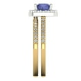 thumbnail image 3 of Clara Pucci 14K Yellow/White Gold 1.495 Simulated Tanzanite Engraveable Engagement Ring + Wedding Band Set, 3 of 7