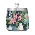 thumbnail image 7 of Yayeee Ashtray with Lid for Cigarette Smokeless Stainless Steel Home Ash Holder, Green Floral, 7 of 7