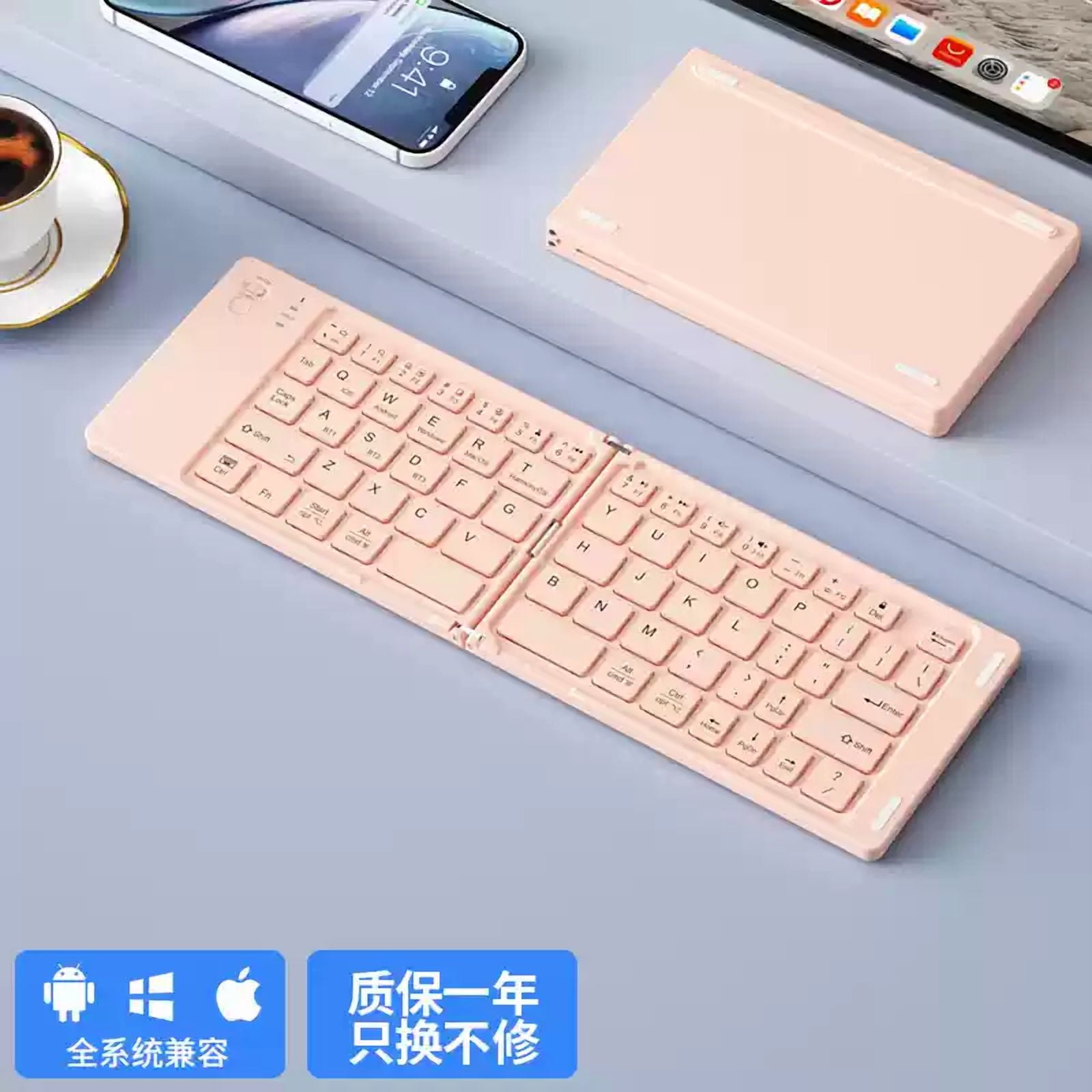 Bow Wireless Bluetooth Foldable Keyboard Ipad Tablet Phone Notebook Universal Home Work Portable Pocket Keypad For Business Trip