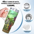 thumbnail image 4 of Lsque Pikmin Pattern 40 OZ Ice Bully Cup with Handle and Straw, Double Wall Stainless Steel Tumbler Travel Coffee Cup with Lid for Christmas Present, 4 of 8