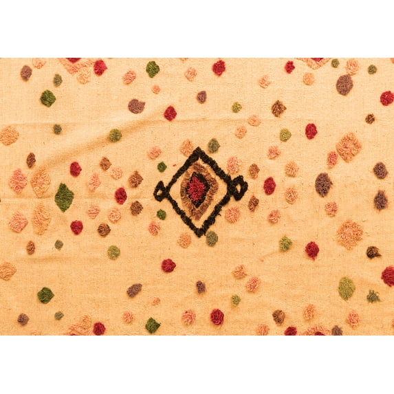 Ahgly Company Indoor Rectangle Abstract Orange Modern Area Rugs, 2' x 4'