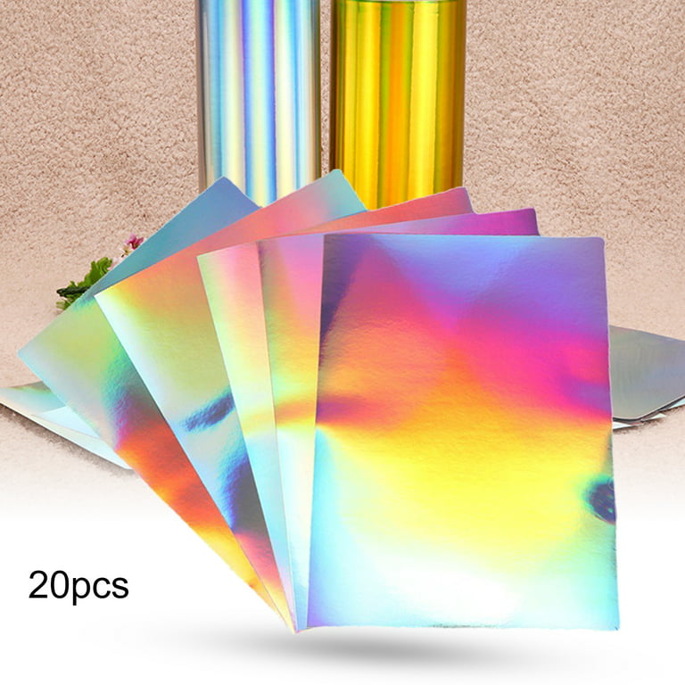 Clear Holographic Sticker Paper for Ink jet Printer 8.5 x 11 Inches Dries  Quickly Waterproof Sticker Paper Rainbow Vinyl Sticker Paper 20 pcs
