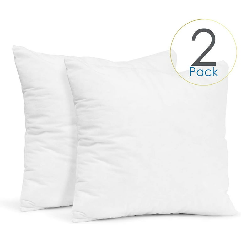 ACCENT HOME Pack of 4 pc Hypoallergenic Square Form Decorative Throw Pillow  Inserts Couch Sham Cushion Stuffer - 18 x 18 inches 