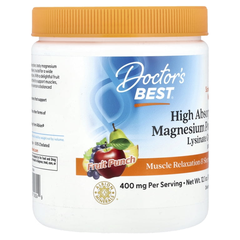 Doctors Best High Absorption Magnesium Powder Lysinate Glycinate