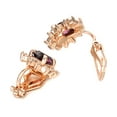thumbnail image 4 of Yoursfs Amethyst Clip on Earrings for Women Gold Plated Vintage Purple Stone Austria Crystal CZ Halo Earrings Clips Non Pierced Ears Trendy Jewelry Gifts, 4 of 7