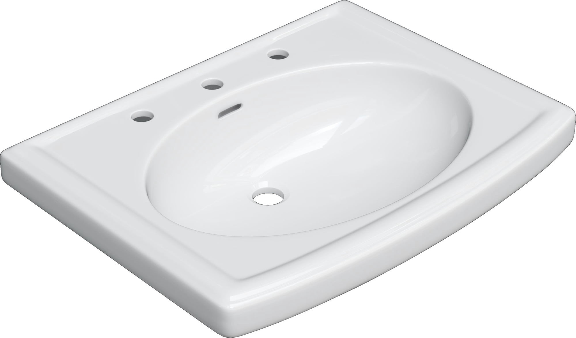 Proflo Pf14108 Alder Creek 25-1/2" Rectangular Vitreous China Pedestal Bathroom Sink -
