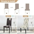 thumbnail image 4 of Dining Room Chair Covers Set of 6, Stretch Printed Kitchen Chair Slipcovers Removable Washable Parsons Chair Covers Protector for Dining Room, Hotel, Ceremony (Beige-Green Stripe), 4 of 6