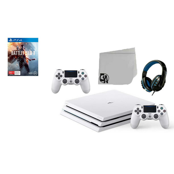 945 Bil forhold Sony PlayStation 4 Pro Glacier 1TB Gaming Consol White 2 Controller  Included with Battlefield 1 BOLT AXTION Bundle Used - Walmart.com