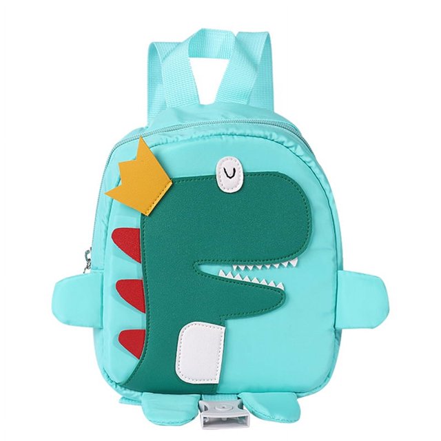 Mochila para Bebé con Cuerda Antipérdida, Arnés Infantil 2 en 1 con Mochila y Muñequeras Antipérdida para Niños y Niñas (Dinosaurio-Verde)