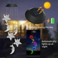 Jikolililili LED Solar Moon and Star Wind Chime, Changing Color
