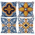 thumbnail image 1 of Fundas de cojín decorativas para muebles de jardín, juego de 4 fundas con estampado floral boho decorativo estilo rústico, 1 of 8