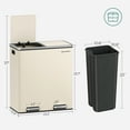 thumbnail image 5 of 16 Gallon Dual Trash Can, Rubbish Bin and 15 Trash Bags, Metal, Almond Color, 5 of 6