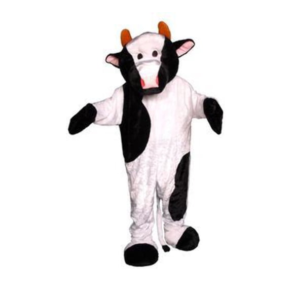 Dress Up America Cow Mascot, White/Black, One Size