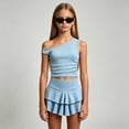 thumbnail image 2 of Gubotare Tween Skirt Set Girls Kids T-Shirt and Tutu Skirt Set Cute Summer Outfit for Girls Size 13 (Sky Blue,13 Years), 2 of 9