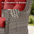 thumbnail image 3 of PARKWELL Outdoor 3 Seats Sofa - Rattan Wicker Patio Couch with Cushions - Steel Frame - Gray Wicker, Red Cushions, 3 of 5