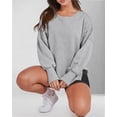 thumbnail image 3 of Womens Oversized Crewneck Long Sleeve Shirts Pullover Sweatshirts, 3 of 7