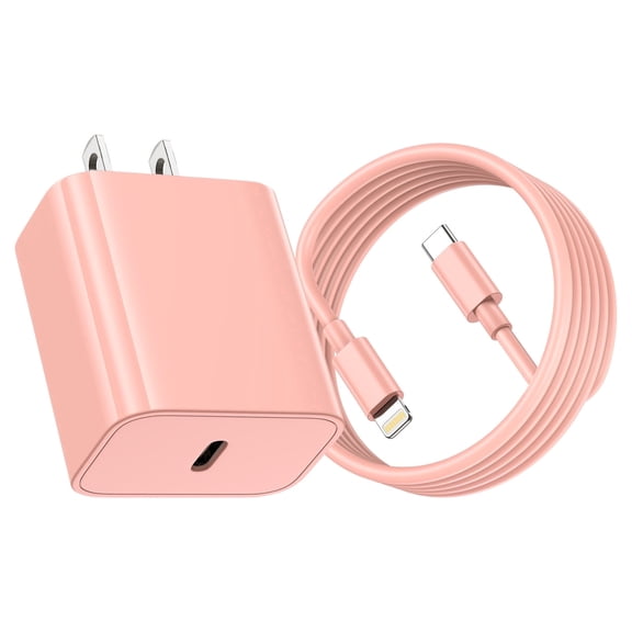 iPhone Charger, 25W PD Fast Charger Block with 6ft Fast Charging Cables Compatible with iPhone 14/13/12/11 Pink