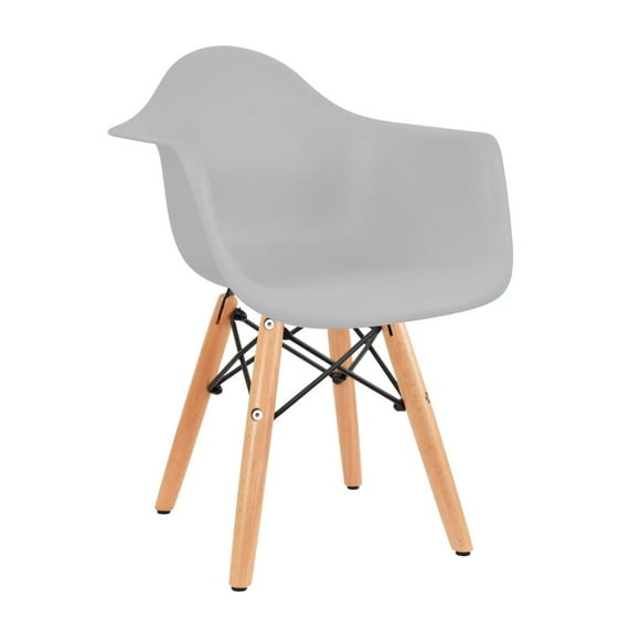 Silla Eames infantil con Descansabrazos – Diseño Ergonómico para Niños (GRIS)