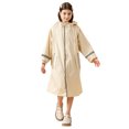 thumbnail image 2 of Kid's Boys Girls Raincoat with School Bag and Hood Students Children Solid Color Long Raincoat Rain Cape Rain Poncho Toddler Size 3T, 2 of 7