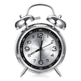 thumbnail image 2 of Reloj despertador ruidoso para adultos que duermen mucho, cuarzo retro silencioso de 4 pulgadas con retroiluminación, alarma analógica para niños de doble campana (gris), 2 of 5