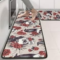 thumbnail image 2 of Kitchen Rugs Sets Of 2,Beige Skull Crow Flower Pattern Anti Fatigue Kitchen Mat Rugs Non Slip Washable,Decorative Kitchen Floor Mats for Kitchen,Sink,Laundry,17"x47"+17"x47", 2 of 5
