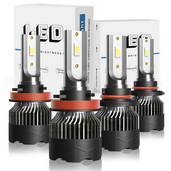 Xenon White LED Headlight Bulbs Kit High & Low Beam for 2015-2017 Nissan Juke