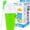 green, variant on Slushy Maker Cup, DIY Frozen Magic Squeeze Cup for Juice Milk & Smoothie, Reusable Cooling Cup with Lid & Straw (Green)