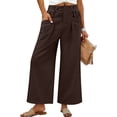 thumbnail image 2 of GUACER Wide Leg Pants for Women Elastic Waist Pleated Textured Trousers with Pockets Casual Loose Fit Pants, 2 of 7