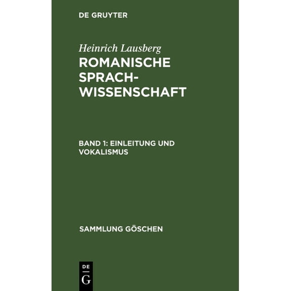 Sammlung Göschen Einleitung und Vokalismus, Book 128, (Hardcover)