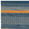 thumbnail image 5 of SAFAVIEH Montauk Maisy Striped Soft Braided Cotton Runner Rug, Blue/Orange, 2'6" x 6', 5 of 7