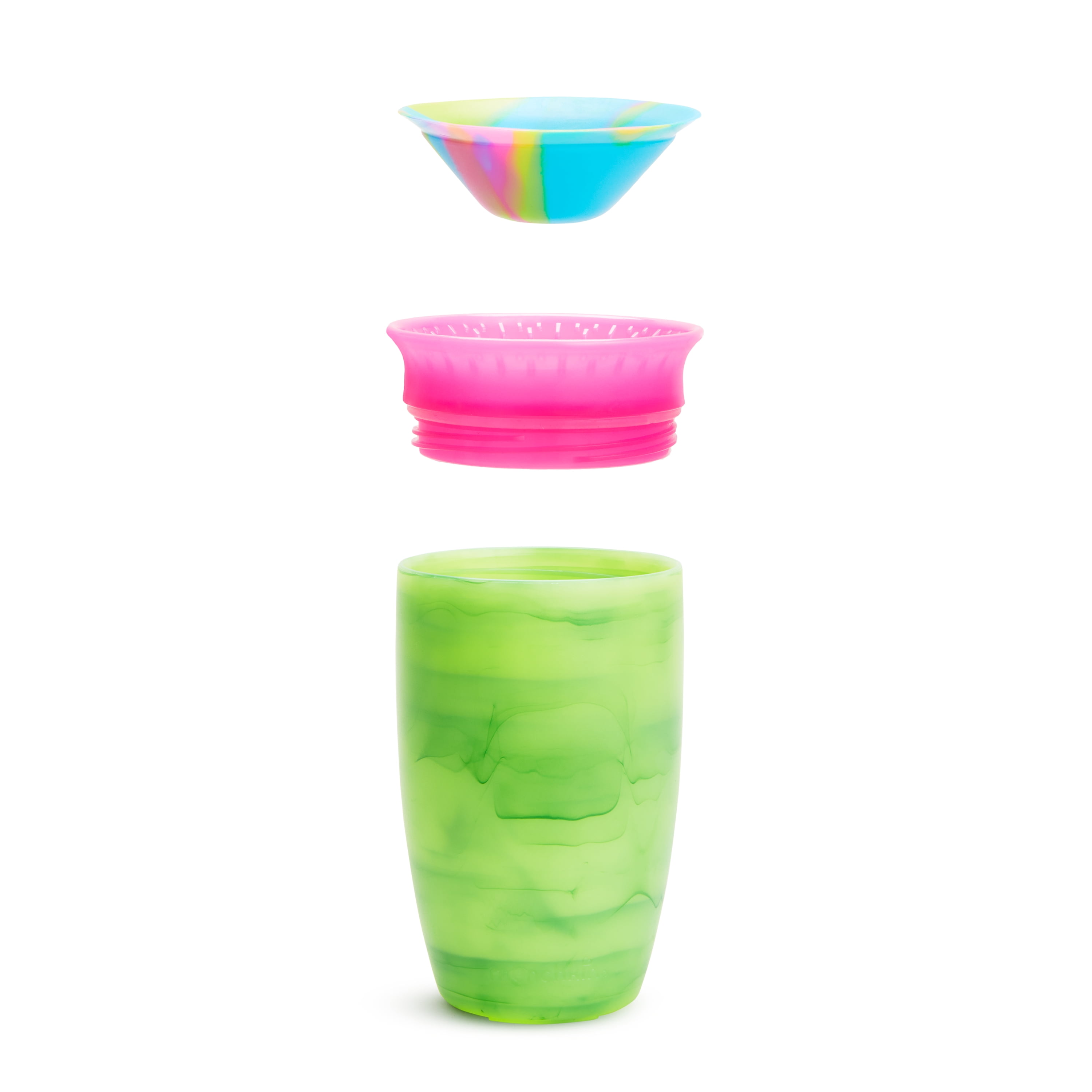 (3 pack) Munchkin® Miracle® 360° Spoutless Tie Dye Sippy Cup, 10 oz, Green, Unisex