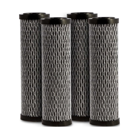 Sagan Life UltraFlo 10 Filter, Universal 10" Filter Replacement, Removes Bacteria, Virus, Parasites, Lead; Purifies up to 2000 gallons, Under-sink filtration for homes, motor homes, RVs,Survival- 4PK