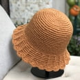thumbnail image 3 of CoCopeaunts Reversible Bucket Hat for Women Hand Crocheted Wool Solid Color Knit Hat Winter Wave Small Brim Ladies Fisherman Hat, 3 of 8