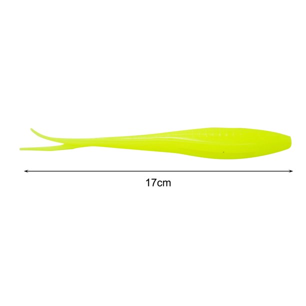 3 uds. Señuelos de Pesca suaves de gusano 17cm cola TPR Swimbait Bass trucha Pesca (amarillo) Ndcxsfigh Para Estrenar