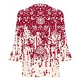 thumbnail image 5 of Pompotops T-shirt Décontracté Imprimé à Manches Trois-Quarts Col en V Manches Évasées pour Femmes Liquidation, 5 of 5