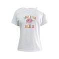 thumbnail image 3 of Camisetas con hombros descubiertos para mujer, camiseta básica, camisetas de verano de manga corta para niñas, para viajes, desplazamientos, deportes Blanco, 3 of 10