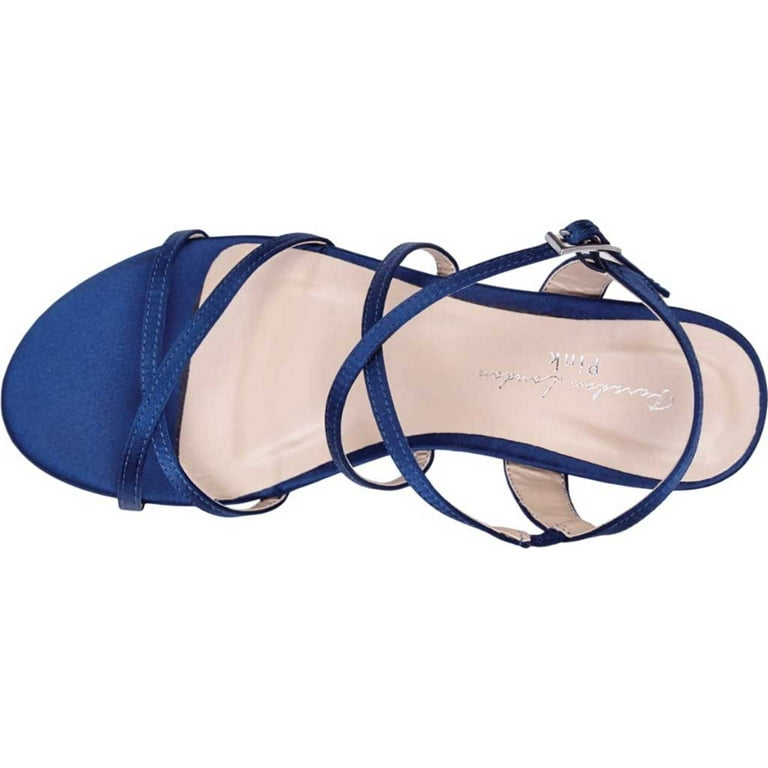 Paradox London Low Heel Navy Blue Sandals Women's Pink Paradox