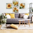 thumbnail image 5 of Sunflower Canvas Wall Art Bathroom Decor Rustic Sunflower Pictures for Kitchen Vintage Yellow Sun Flowers Painting Bedroom Office Apartment Home Decorations Modern Country Floral Artworks 16x16" 4 Pcs, 5 of 6