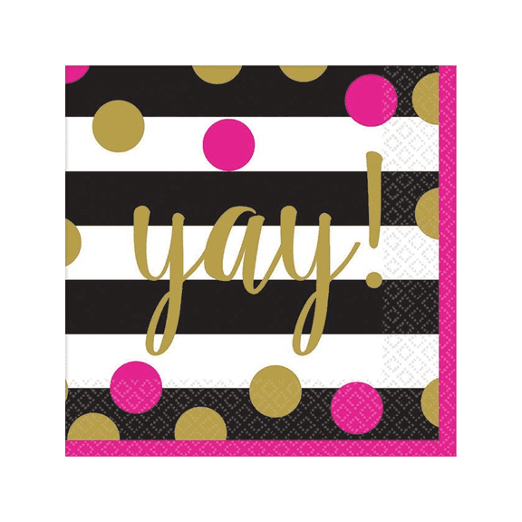 Gold Confetti Grad Beverage Napkins (36 Count)