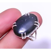 ZAM GEMS Nephrite Jade - Canada 925 Silver Plated Solitaire Ring s.10 R7919-74, Valentine's Day Gift, Birthday Gift, Beautiful Jewelry For Woman & Girls